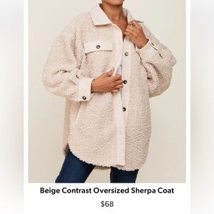 Oversized sherpa shacket with pockets
